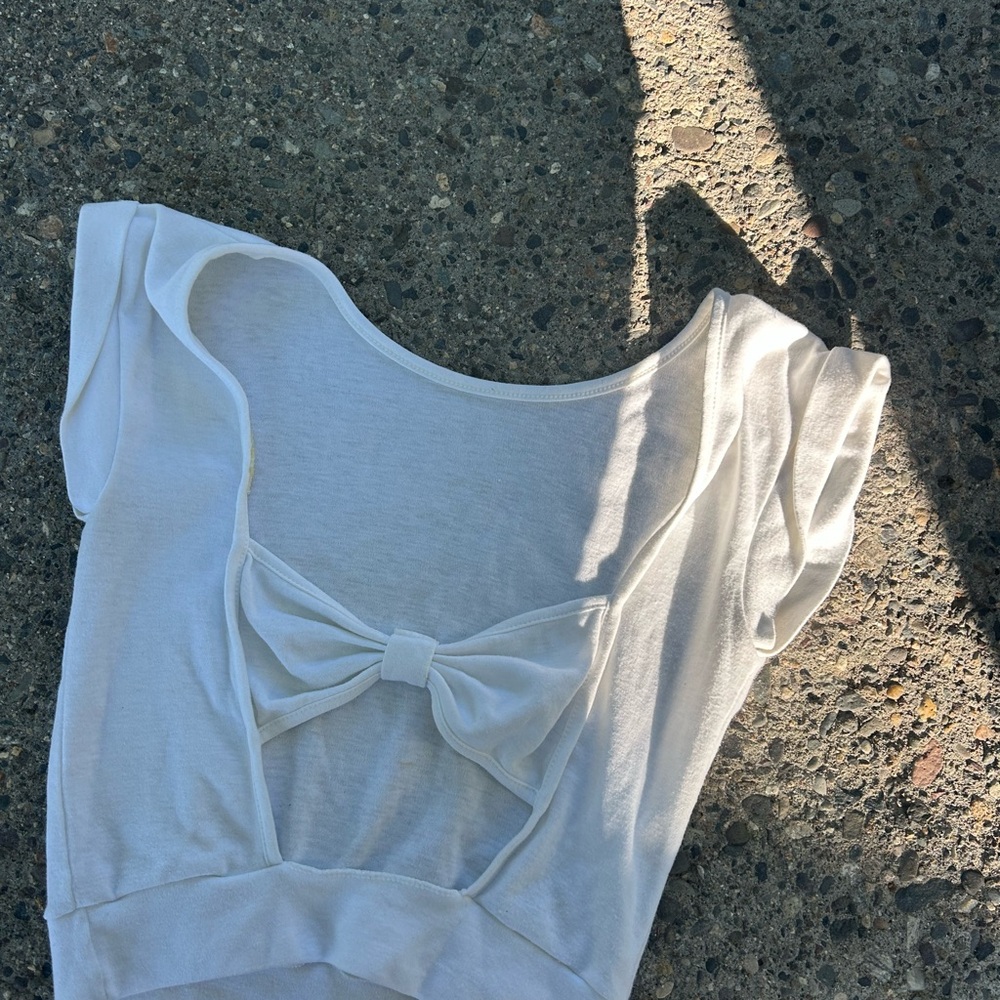 Vintage White Bow Detail Top